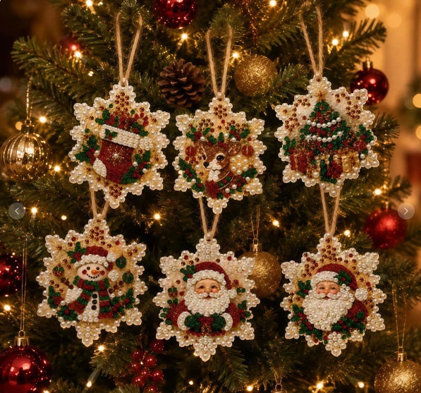 Adornos de Navidad con diamantes – Pack de 6