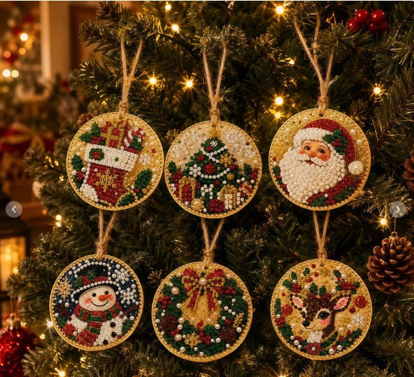 Adornos de Navidad con diamantes – Pack de 6