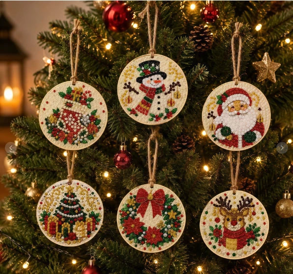 Adornos de Navidad con diamantes – Pack de 6